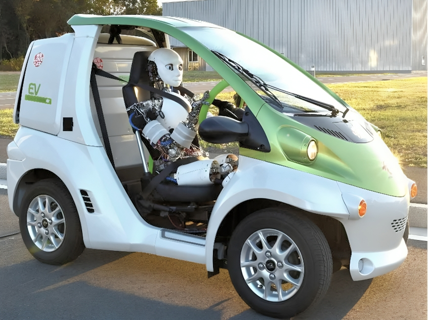 Watch a Humanoid Robot Attempt to Drive!